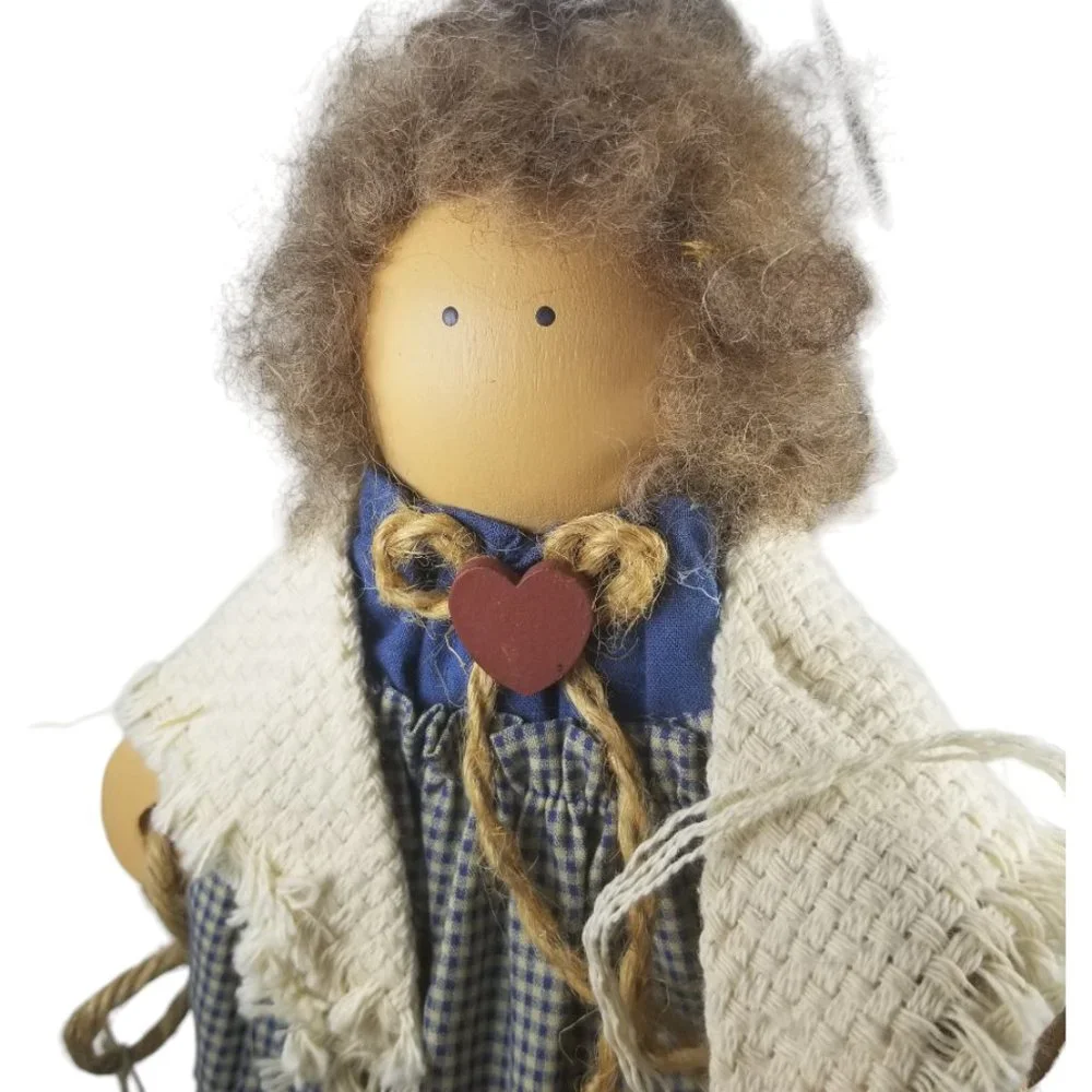 Vintage Lizzie High Margaret Bowman 1987 Collectible Wood Doll, Handmade Signed